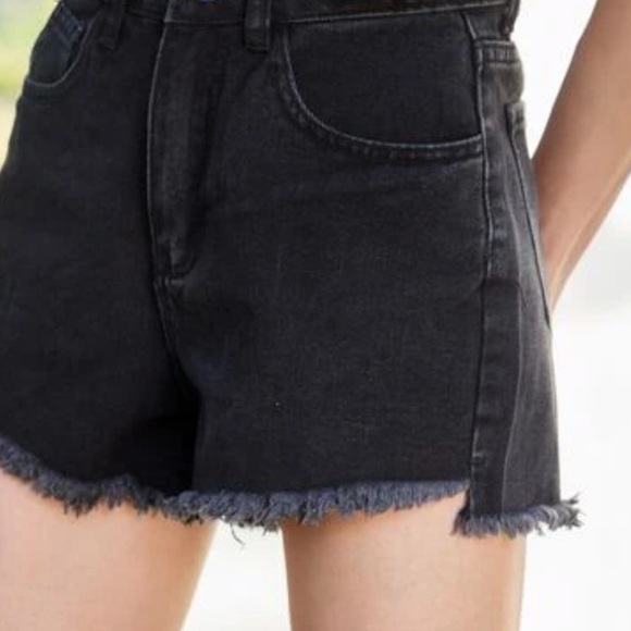 black jean shorts - Picture 2 of 3